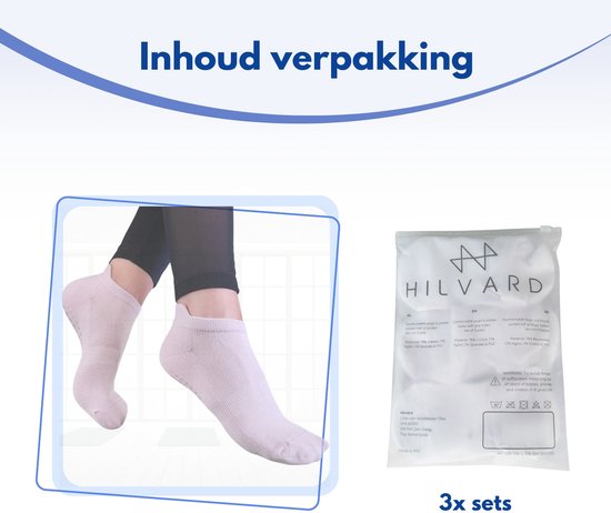 Hilvard Yoga Socken - Pilates Socken - Knöchelsocken - 3 Paar - Flieder - Anti-Rutsch Socken - Einheitsgröße