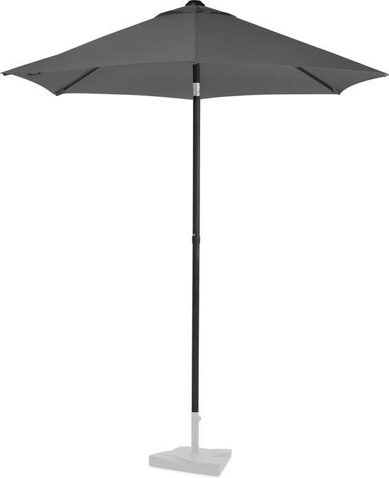 VONROC Premium Sonnenschirm Torbole - Ø200cm - Strapazierfähiger Stockschirm - UV-beständiges Tuch - Grau - inkl. Schutzhülle
