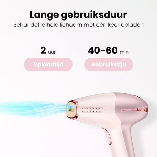 Leafline® IPL Laser Epilierer - Epilierer Damen - Schmerzfrei mit Eiskühlung - Für dauerhafte Haarentfernung von allen Körperteilen - 999.999 Blitze - Heimgebrauch