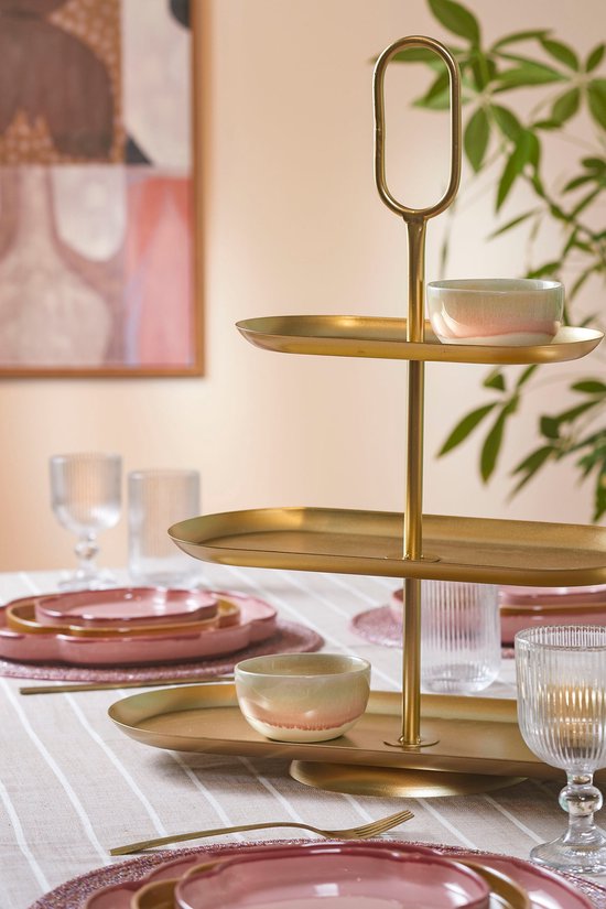 Mica Decorations Rama Etagere 3 Schichten - L48 x B20 x H55 cm - Metall - Gold