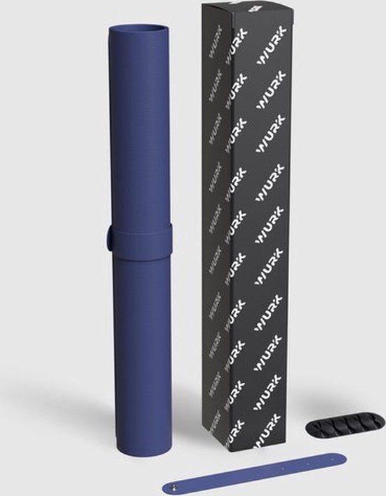 WURK Professional Schreibtischunterlage Kunstleder - Schreibtisch-Organizer - Schreibtischunterlage - Schreibtischzubehör - Mauspad XXL- Inklusive Kabelclip - 120x60 - Blau