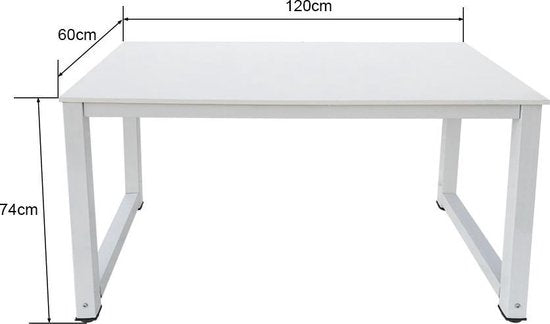 VVD Multifunktionstisch - 120 x 60 x 74 cm - Schreibtisch / Computertisch - Metallgestell - Weiß