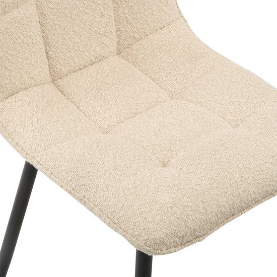 Multifurn - Esstischstuhl 'Yerevan' (Bouclé, Taupe, 2er Set)