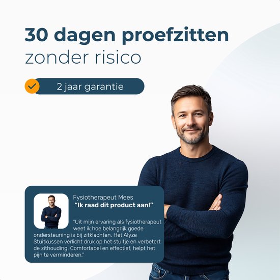Sitzkissen Orthopädische - Relief unteren Rücken, Steißbein & Hüften - Ergonomische Bounce Kissen - Memory Foam Wedge Kissen - Für Stuhl & Bürostuhl - Alyze