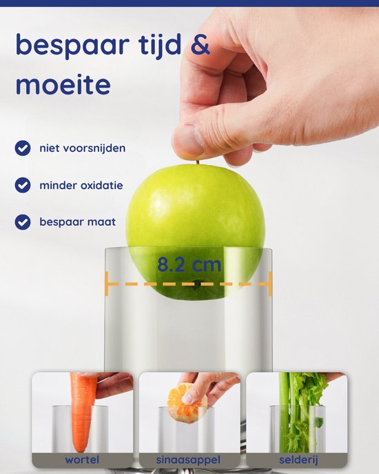 Safecourt Kitchen - Entsafter - Saftpresse für Obst und Gemüse - 3 Geschwindigkeiten - 1200 Watt - Schwarz/Silber