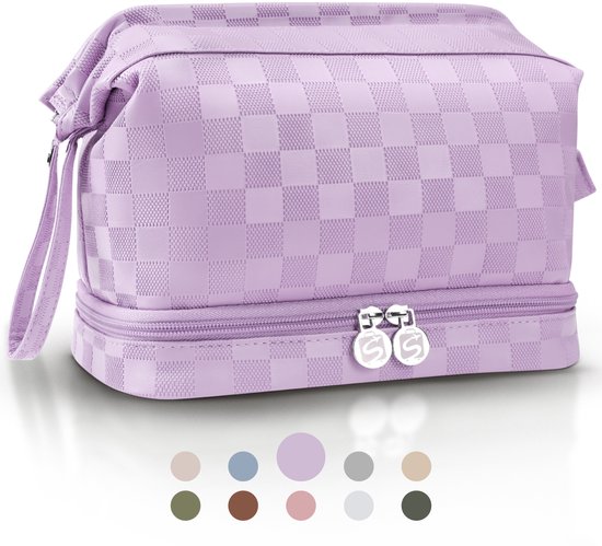 Skycases Travel Essentials - Kulturtasche und Make-up-Organizer - wasserdicht und kompakt - geeignet für Reisen und den täglichen Gebrauch - Unisex - lila