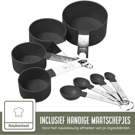 COOCK Edelstahl Rührschüsselset mit Deckel - Bratschüsseln mit Deckel - Vorratsschüssel mit Reibe - Schüssel für Salate & Mischungen - 22-teiliges Set 1,5 bis 5 Liter - Inkl. Messlöffel