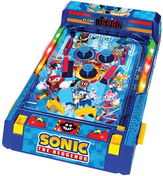 A Ambassador® Sonic Pinball - Arcade Pinball - Mini Pinball - Spielmaschine - Punktezähler - Tischplatte - Erwachsene - Spiele für Kinder - Das große Spielzeugbuch 2025