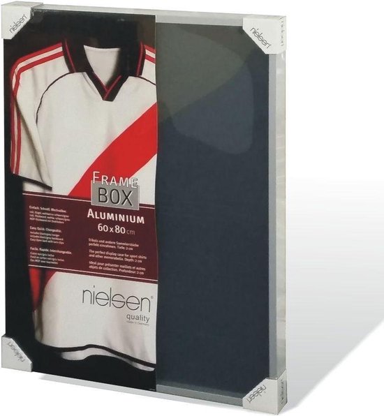 Nielsen 3D Framebox - Geeignet für Trikots - 60x80cm - Matt-Silber