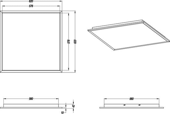 Trio leuchten - LED-Deckenleuchte - Deckenleuchte - 31W - Warmweiß 3000K - Dimmbar - Quadratisch - Schwarz - Aluminium