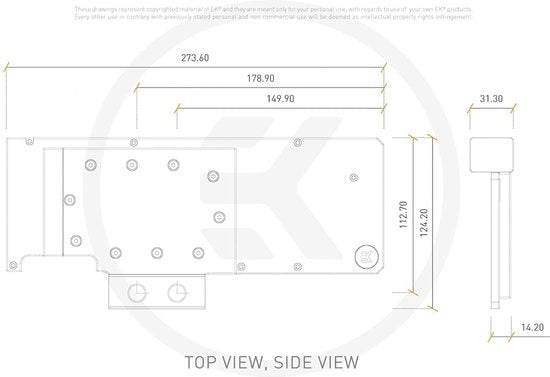 EKWB - EK-Quantum Vector XC3 RTX 3080/3090 Aktive Backplate, D-RGB, Plexiglas