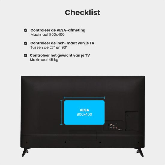 Auronic TV-Halterung - TV-Wandhalterung - drehbar und neigbar - 37 bis 90 Zoll - bis zu 65 KG - Schwarz