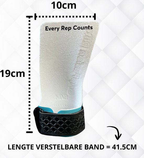 Sandside CrossFit Grips Elite 2.0 - Klebrige Handgriffe - Keine Kreide - Fitness-Handschuhe - Fingerlose Griffe - Himmelblau L/XL