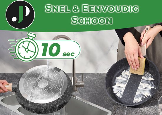 Just Perfecto 15-teiliges Induktionskochgeschirrset - Schwarzes Kochgeschirrset mit Deckel für Gas und Induktion - PFAS frei - Kalte Griffe