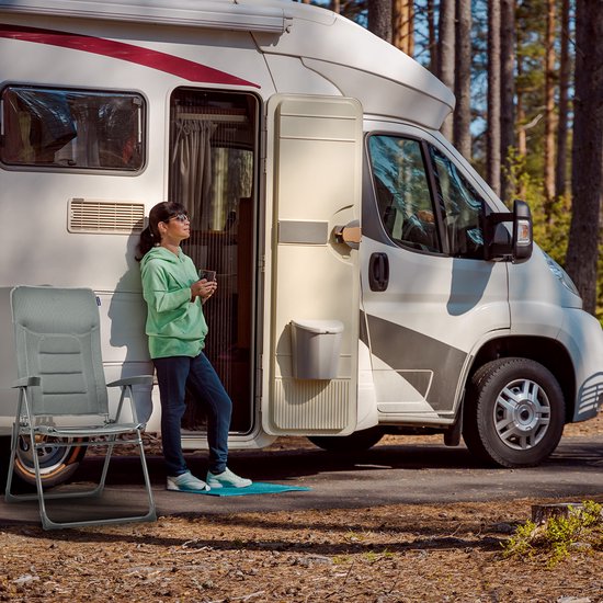 TRVLMORE Campingstuhl - 7 Positionen - Komfortabler Campingstuhl - 120 kg Belastbarkeit - Liegeposition - Klappstuhl - Klappstuhl - Grau