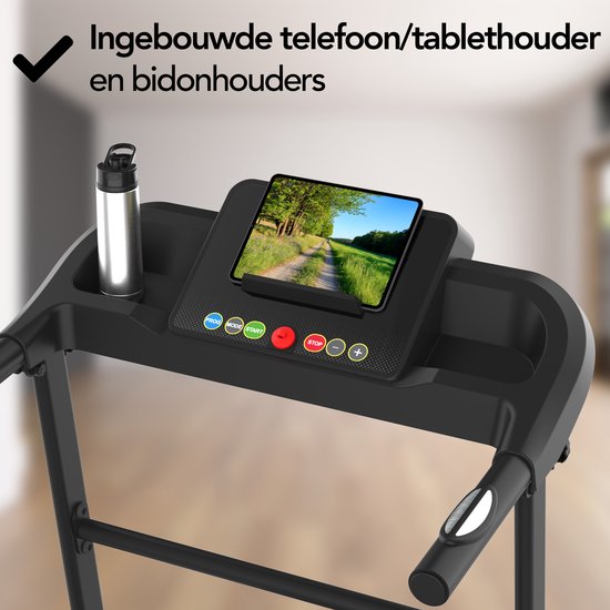 Brixy Laufband - Zusammenklappbar - Laufband - 12 Programme - Tablet-Halterung - Steigungsfunktion - Laufband - 1-12km/h