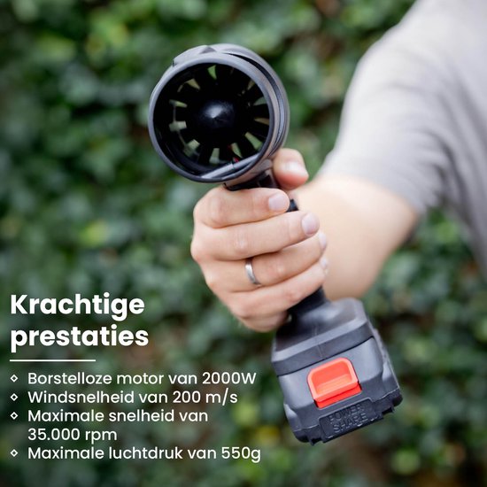 Nexxt Turbo Jet Blower Luftgebläse - Kabelloses Turbogebläse - Air Duster - Luftpistole Kompatibel mit anderen Batterien - 35.000 U/min - 550 G Luftdruck - 2000W
