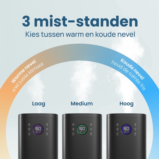 Auronic Luftbefeuchter - 4 l Fassungsvermögen - Mit Aromatherapie und Nachtmodus - BPA-frei und flüsterleise - 360-Grad-Düse - Kunststoff - Schwarz