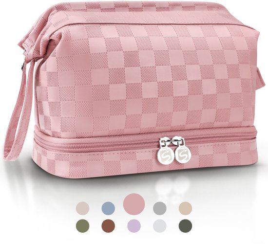 Skycases Travel Essentials - Kulturtasche und Make-up-Organizer - wasserdicht und kompakt - geeignet für Reisen und den täglichen Gebrauch - Unisex - Pink