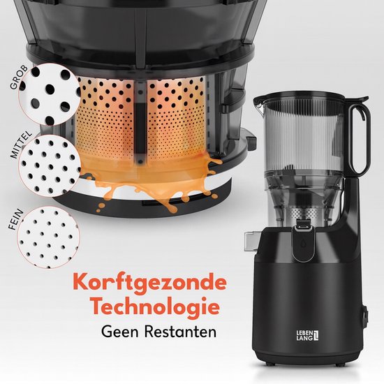 LEBENLANG – Entsafter – Slow Juicer – Entsafter für Obst und Gemüse – Entsafter für Obst und Gemüse – Saftmaschine – Saftbereiter – Slow Juicer – Entsafter – 100 % BPA-frei – Leiser Entsafter