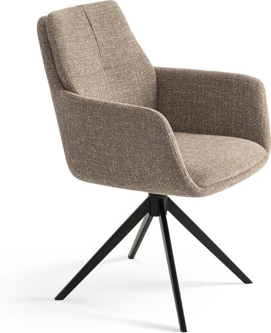 Furnihaus Esszimmer-Drehstuhl Milou mit Armlehne Taupe