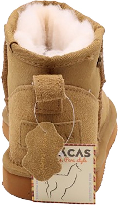 Alpacas Footwear - Damen - Kurzstiefel aus echtem Wildleder mit cooler Naht - Gefüttert mit 100% weicher Lammwolle - Kastanie - 36
