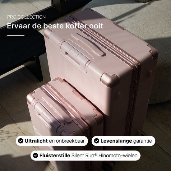 ONYX Hybrid Pro Handgepäck Koffer 35 Liter - Recyceltes Polycarbonat und reißverschlussloses Design - Reisekoffer mit TSA-Schloss und Spinner-Rollen - Leichter Trolley - Candy Pink