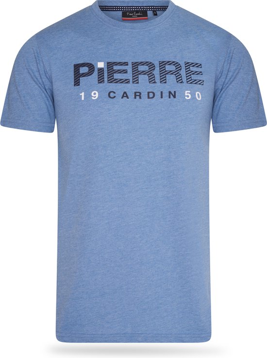 Pierre Cardin – Herren-T-Shirt SS 1950 mit Logo – Blau – Größe XL