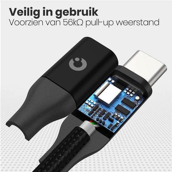 Auronic USB-C Kabel - 2M - 2.4A - USB C zu USB-A - Geflochtenes Nylon - Schwarz