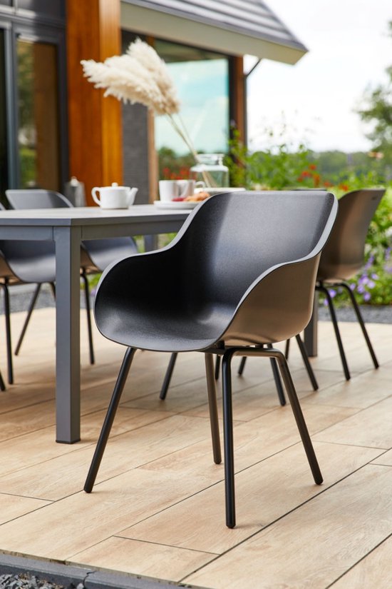 Hartman Sophie elegance Gartenstuhl - Schwarz - 2er-Set - schwarzes Rondo-Fußkreuz