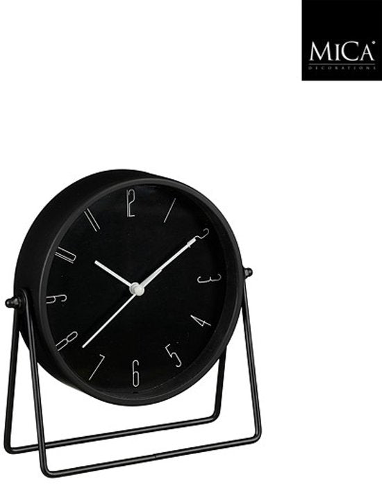 Mica Decorations Corky-Uhr, schwarz – B6,5 x Ø18,5 cm