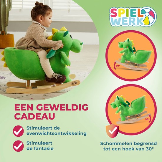 Spielwerk Schaukelstuhl Kinder Dino mit Sicherheitsgurt