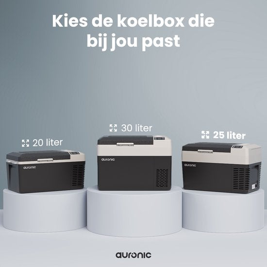 Auronic Electric Cool Box - Frigobox - Kompressor - 12V 230 Volt - Auto - 25L - Schwarz/Grau