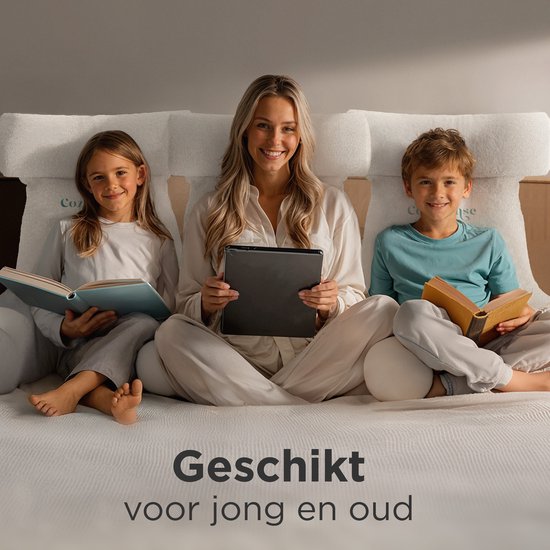 CozySense® Lesekissen für das Bett - Ergonomisches Sitzkissen - Buchkissen - Großes Relax-Kissen - Verstellbare Polsterung - Abnehmbarer Bezug - CertiPUR® - Beige