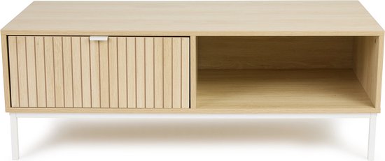 Lifa Living TV-Möbel Sorrento - MDF/Metall - Hellbraun - 110x40x50cm - Max. Belastbarkeit 25kg
