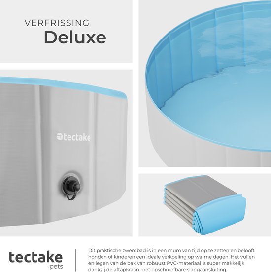 Tectake Hundepool Nele - Faltbare Hundebadewanne - Ø120 cm - Rutschfest -