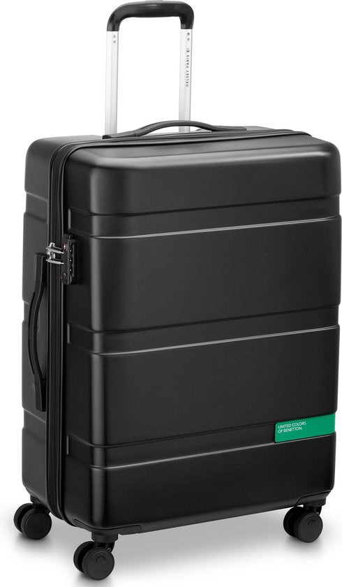 Delsey Paris x United Colors Of Benetton - Now Kofferset - 3 Stück - Handgepäck 34L + aufgegebenes Gepäck 65L und 93L - Schwarz