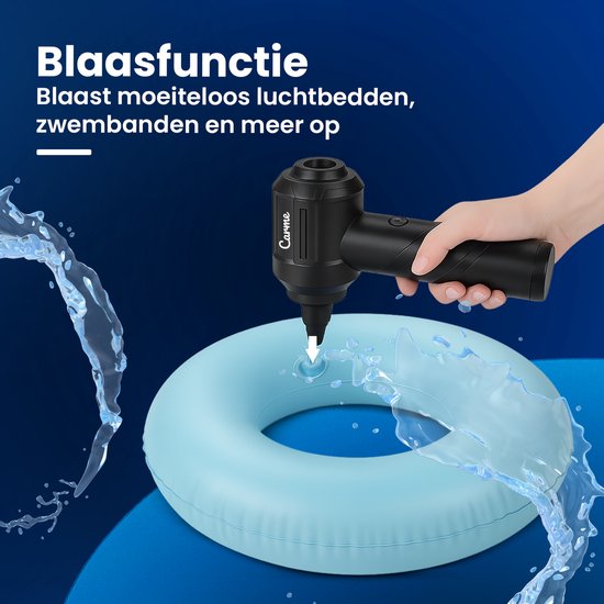 CarMe 2-in-1 Autostaubsauger - Saugen & Blasen - Dustbuster - 7 Aufsätze - Wiederaufladbar - Airduster - Schwarz