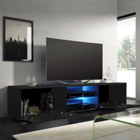TV-Möbelschrank Tenus -TV-Sideboard - mit LED-Beleuchtung - schwarz