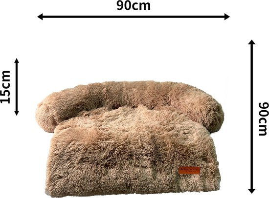 By Cee Cee Original Hundedeckenbank - Hundedeckenbank - Hundekorb - Premium - komplett abnehmbar - flauschiges Mocha - Größe M - 90x90