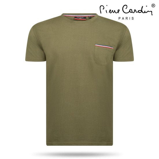 Pierre Cardin - T-Shirt für Männer - Rundhalsausschnitt - Armee