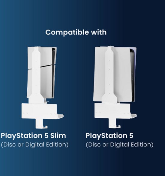 Wandhalterung geeignet für Playstation 5 und Playstation 5 Slim digitale und Disc-Version - Halter für Controller Headset Spielkonsole geeignet für PS5