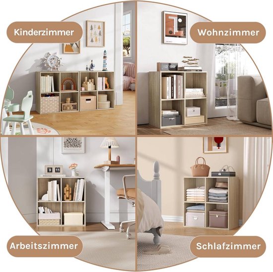 Woltu Bücherregal – 29 x 59,8 x 59,6 cm – Standmodell – 4 Fächer – Weiß
