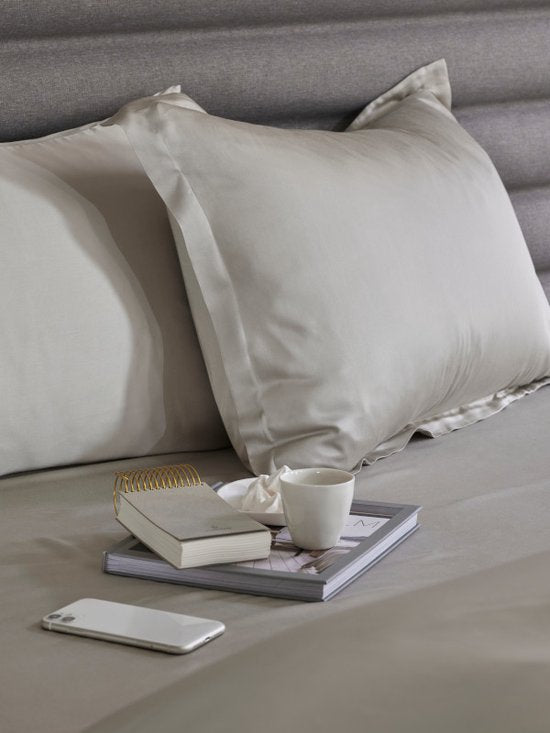Home by TEMPUR® Spannbetttuch - Natur - 90 x 200 x 30 cm - Seidenweiches Bambus - Spannbetttuch bügelfrei - trocknergeeignet