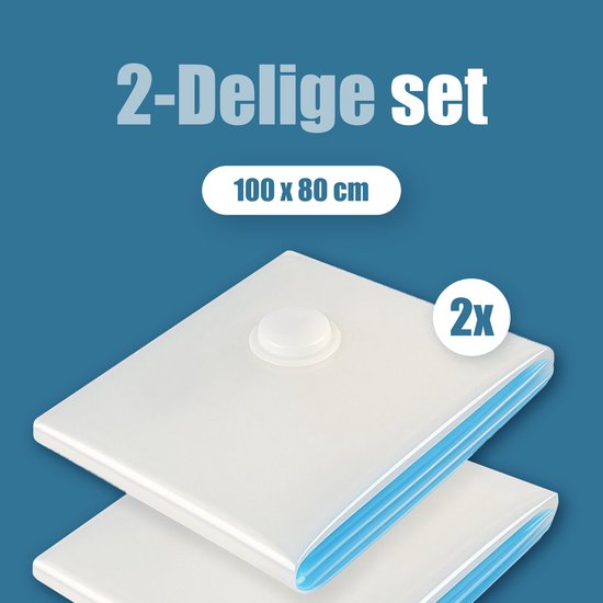 Travelly® Vakuumbeutel & Reisebeutel Set - Aufbewahrung von Kleidung & Reisen - Luftdicht - Wiederverwendbar - Platzsparend - 2er Set - Transparent