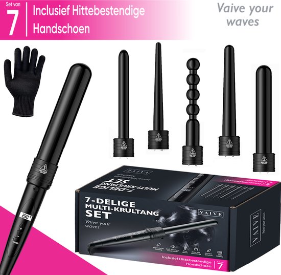 VAIVE - Lockenstab mit 6 Aufsätzen - Lockenstab - Lockenstäbe - Lockenstab - 32mm - 19mm - 25mm