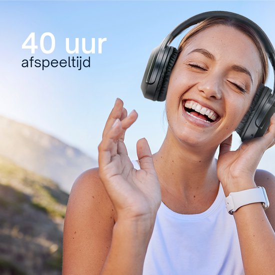 Grundig Bluetooth Kopfhörer - Kopfhörer kabellos - Over Ear Kopfhörer mit 40 Stunden Wiedergabezeit - kabellose Kopfhörer mit Mikrofon - inkl. Audiokabel 3,5mm und USB-C Ladekabel