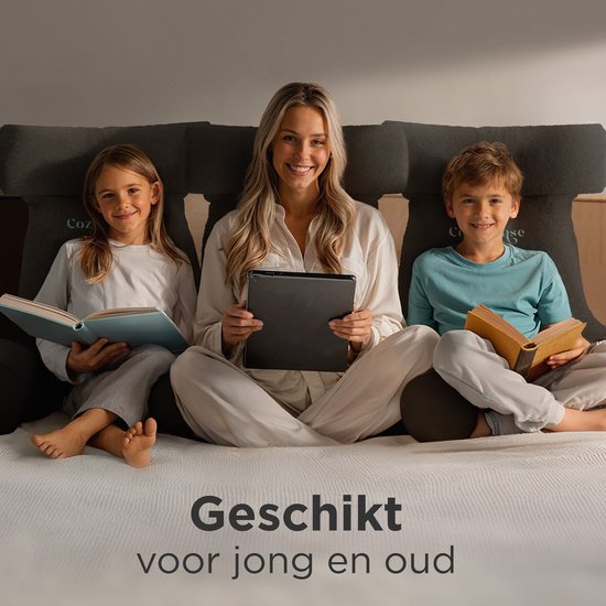 Cozysense® - Lesekissen - Bett-Lesekissen - Buchsitz - Ergonomisches Sitzkissen mit Bouclé-Stoff - Buchkissen - Lesekissen - Großformatige Stütze für Rücken, Nacken und Arme - Relax-Kissen - Verstellbare Polsterung - CertiPUR® - Abnehmbarer Bezug - Grau
