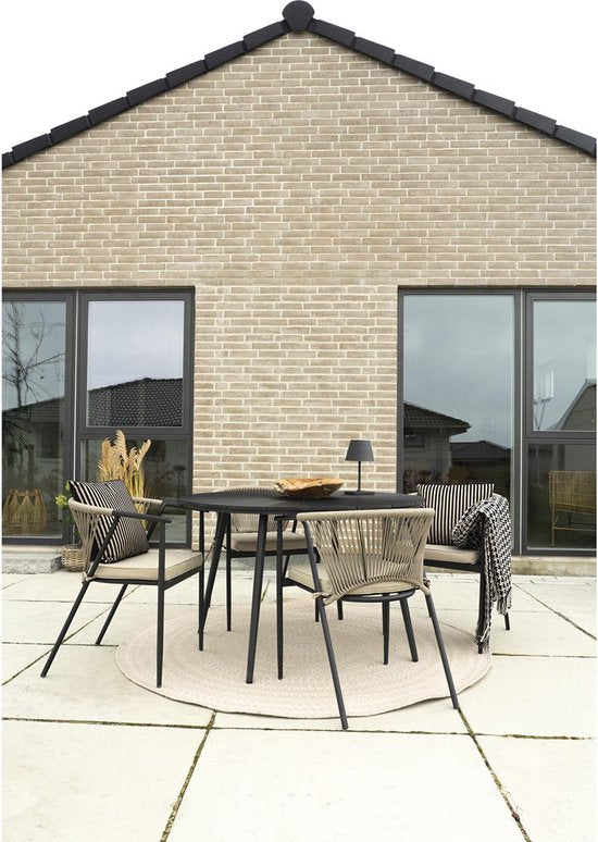 Haus Nordic Garten Tisch Atlanta Kunststoff Schwarz Ø120cm