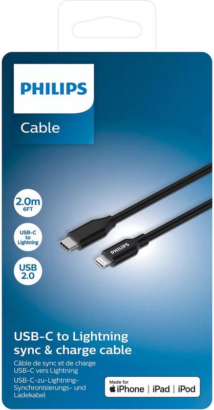Philips DLC3106L/03 Ladekabel - USB-C zu Lightning-Kabel